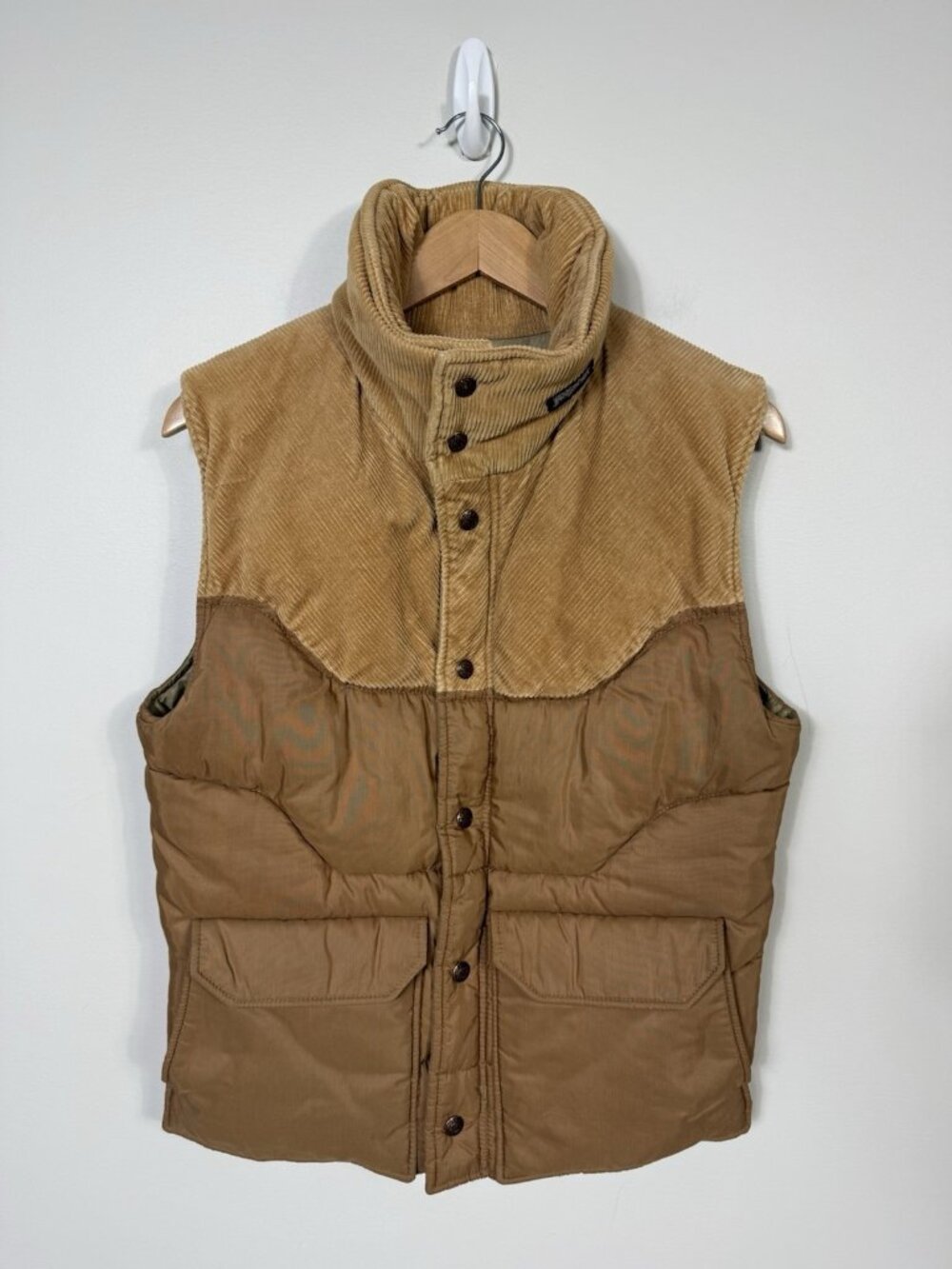 Vintage 1980s JanSport Vest Mens Large Brown Puffer Corduroy Stranger Things